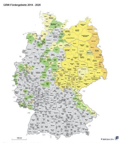 GRW Förderkarte von Deutschland